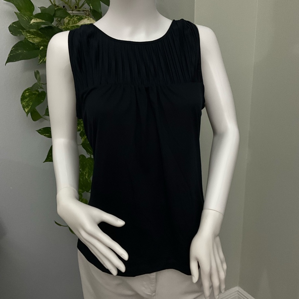 Banana Republic Black Sleeveless Ruched Tank
